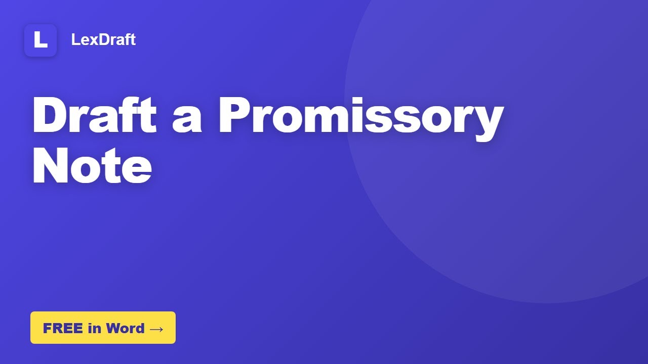 How to Draft a Promissory Note