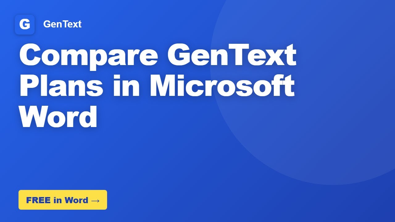 How to Compare GenText Plans in Microsoft Word
