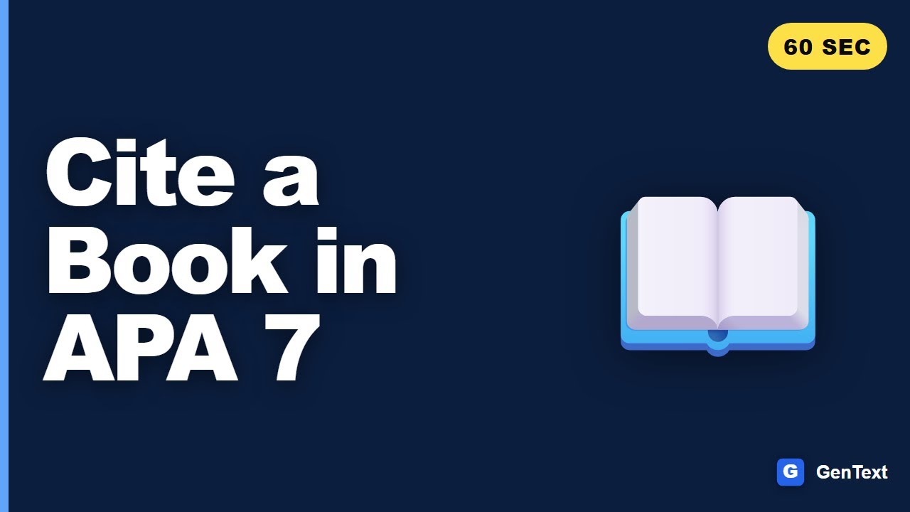 How to Cite a Book in APA 7