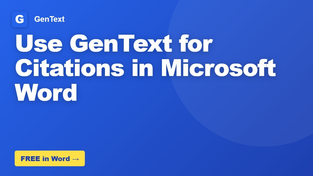 How to Use GenText for Citations in Microsoft Word