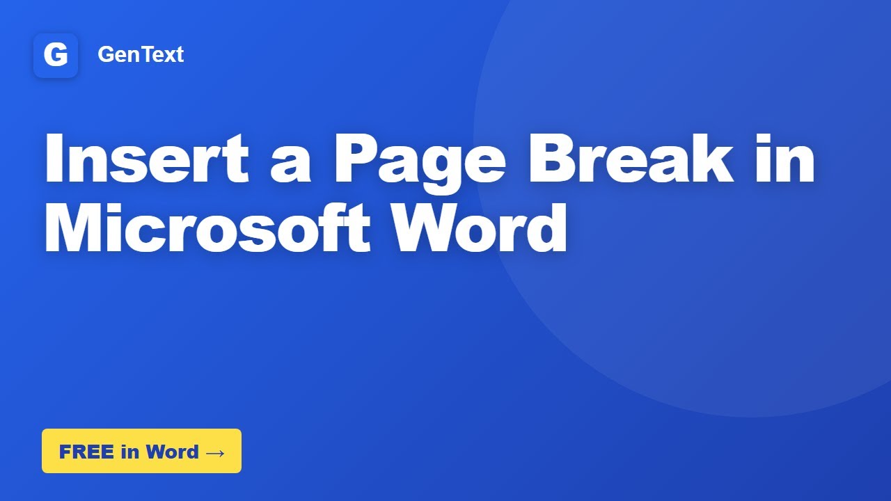 How to Insert a Page Break in Microsoft Word