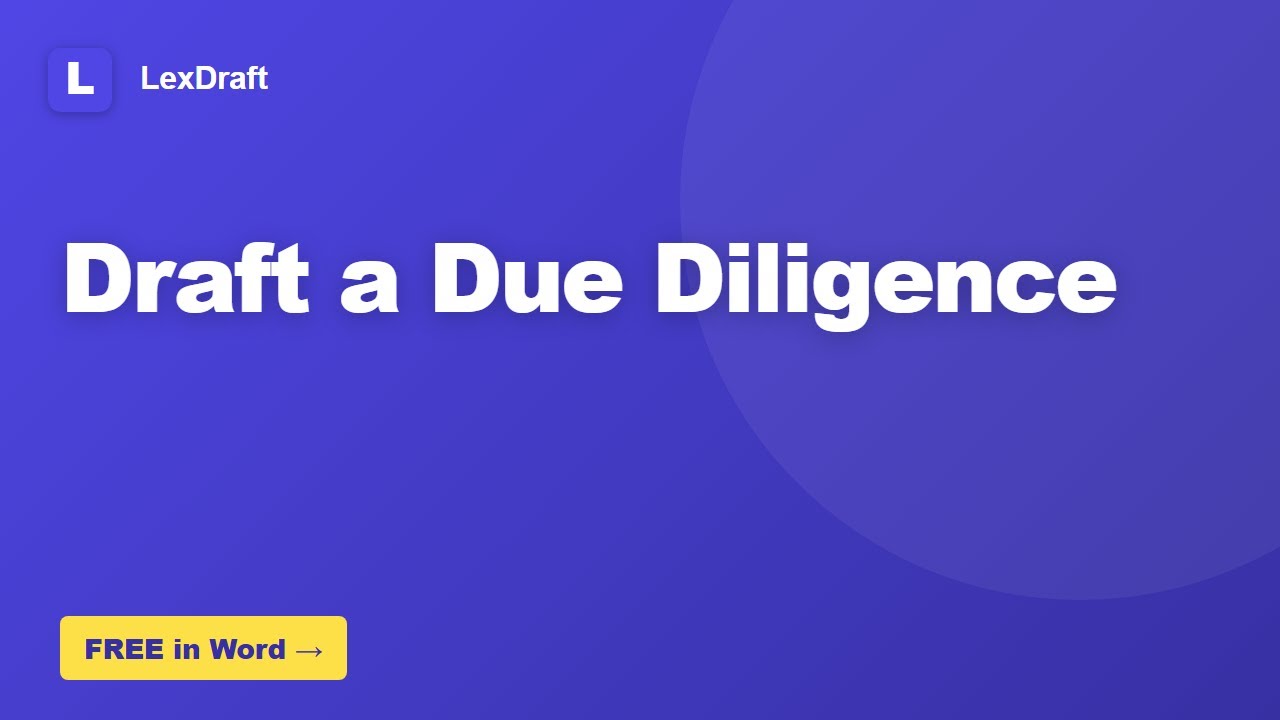 How to Draft a Due Diligence